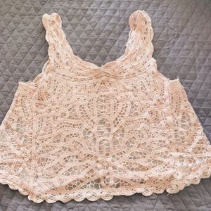 XS/S Peach Lace Boho Swing Tank